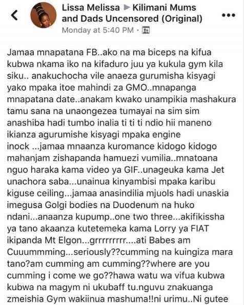 Lissa melissa kilimani mums and dads uncensored original monday at 5.40 pm jamaa