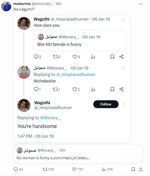 Mokorino kimondio_ 14h na waguthi? waguthi _misplacedhuman 06 jan 19 how dare yo