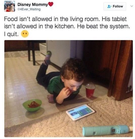 Disney mommy c4ever walting follow food isn't allowed in the living room. his ta