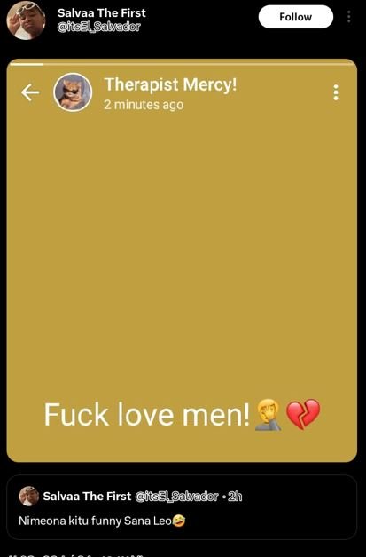 Salvaa the first igselsabudor follow therapist mercy! 2 minutes ago fuck love me