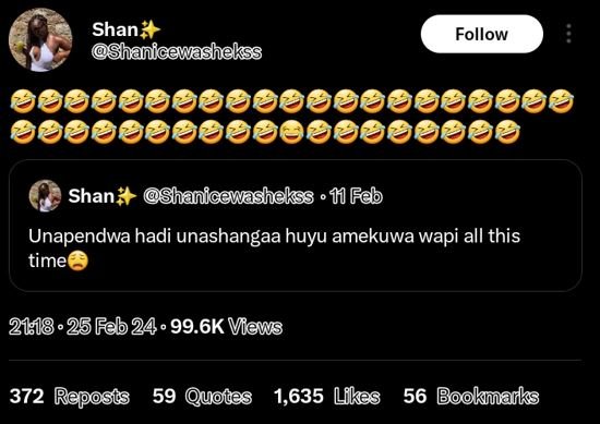 Shan shanicewashekss follow shan shanicewashekss 11 feb unapendwa hadi unashanga