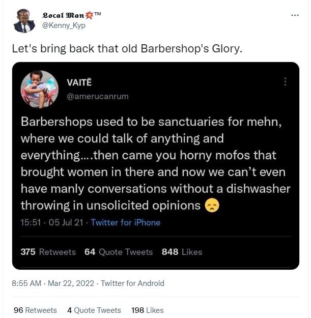 2ocal ołan kenny_kyp let's bring back that old barbershop's glory. vaite ameruca