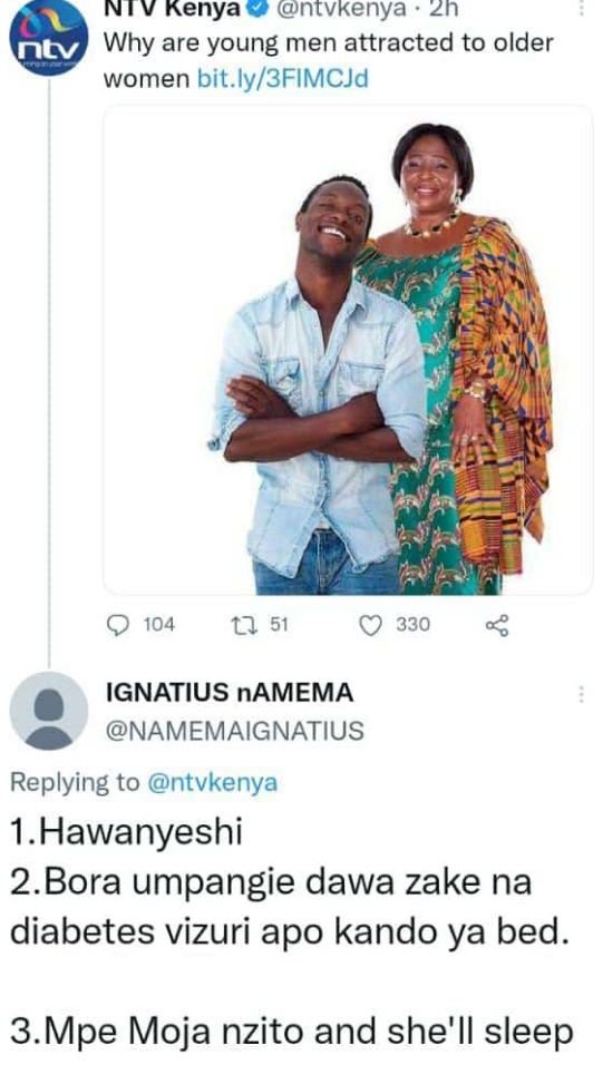 NIV Kenya ntvkenya 2n Ntv Why are young men attracted to older women bit.ly3FIMC