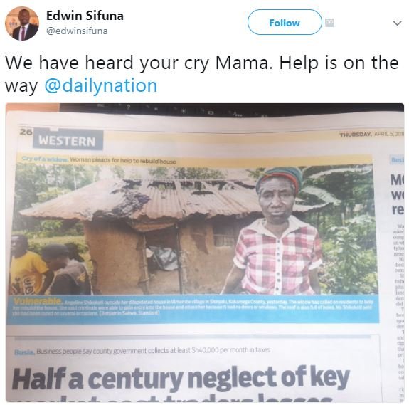 Edwin sifuna edwinsifuna follow we have heard your cry mama. help is on the way