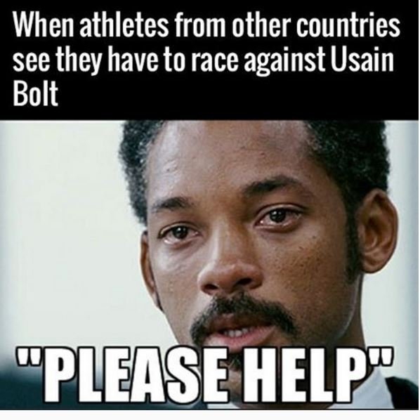 When athletes from other countries see they have to race against usain bolt pzea