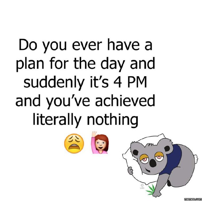 Do you ever have a plan for the day and suddenly its 4 pm and you've achieved li