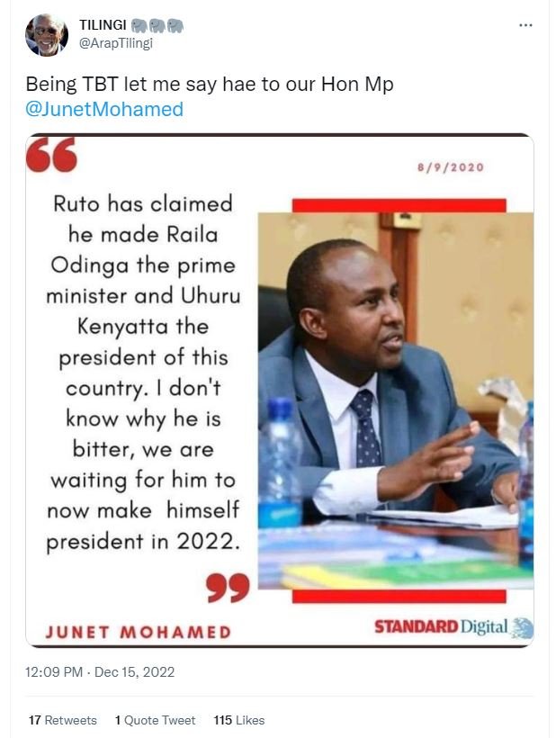 Tilingi 888 araptilingi being tbt let me say hae to our hon mp junetmohamed 66 7