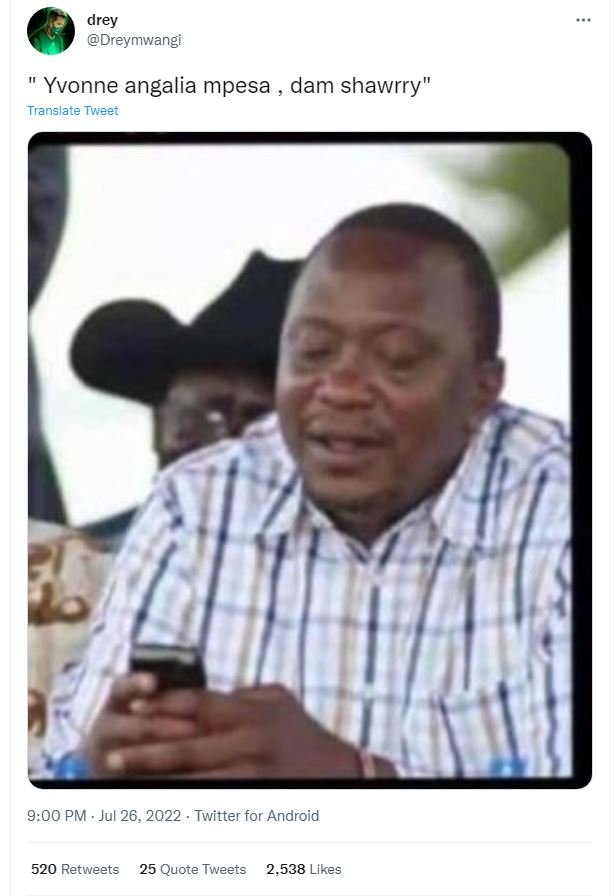 Drey dreymwangi yvonne angalia mpesa dam shawrry translate tweet 900 pm jul 26,