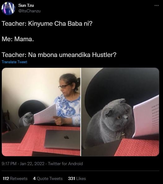 Sun Tzu ItsChanzu Teacher Kinyume Cha Baba ni? Me Mama_ Teacher Na mbona umeandi