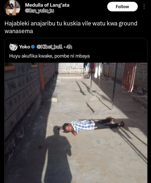 Medulla of lang'ata ian_ yukou follow hajableki anajaribu tu kuskia vile watu kw