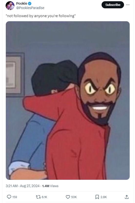 Pookie pookiesparadise subscribe not followed by anyone you're following 3.21 am