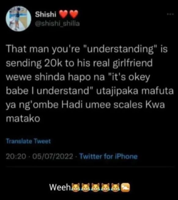 Shishi shishi_shilla that man you 're understanding' is sending 20k to his real