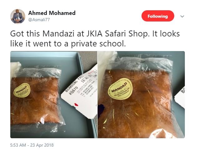Ahmed mohamed asmali77 following got this mandazi at jkia safari shop. it looks