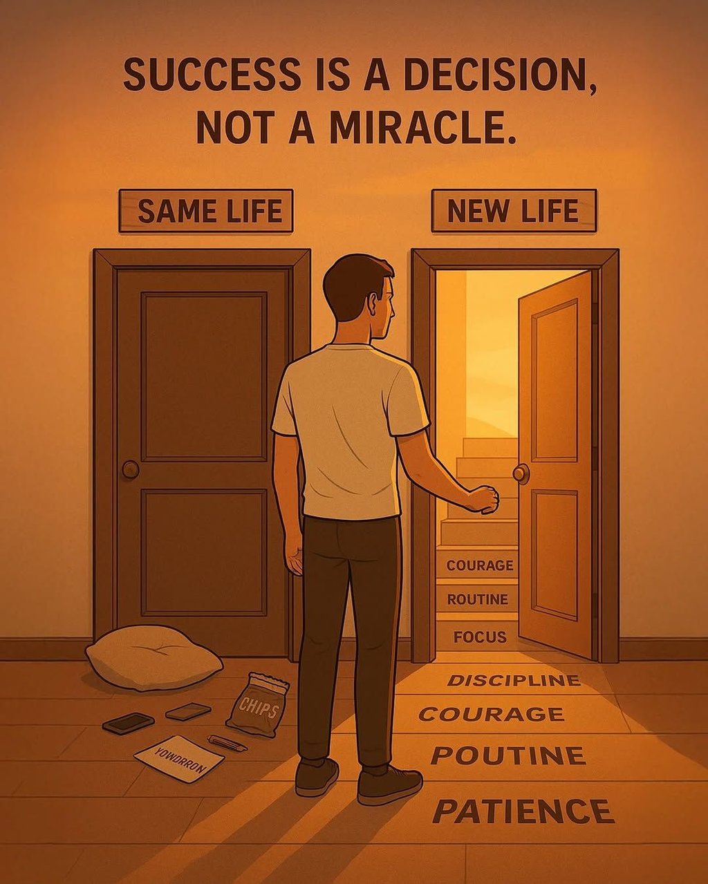 Success is a decision_ 9 not a miracle. same life new life courage routine focus