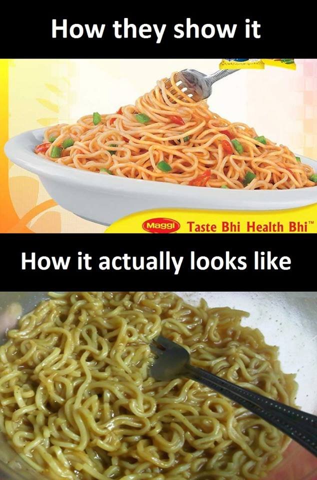 How they show it ma9gi iaste bhi health bhi' how it actually looks like