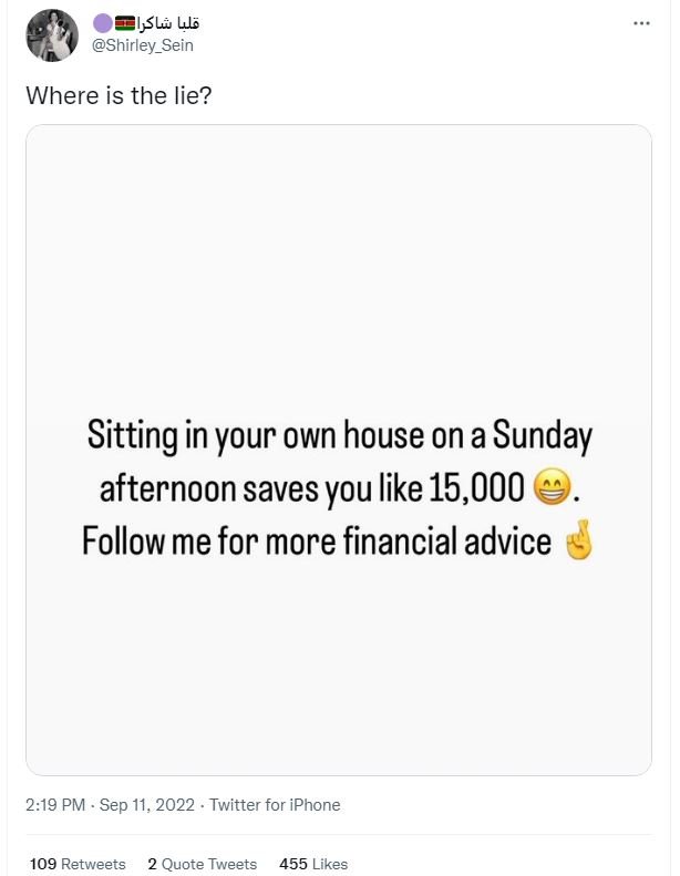 Illi ul5 shirley_sein where is the lie? sitting in your own house on a sunday af