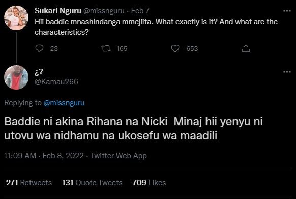 Sukari Nguru missnguru Feb 7 Hii baddie mnashindanga mmejiita What exactly is it