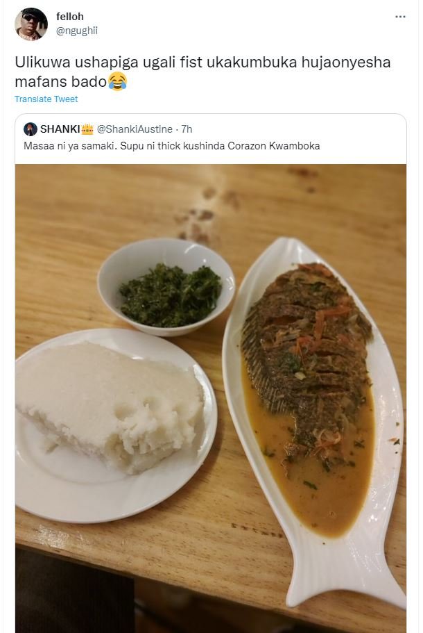 Felloh ngughii ulikuwa ushapiga ugali fist ukakumbuka hujaonyesha mafans bado tr