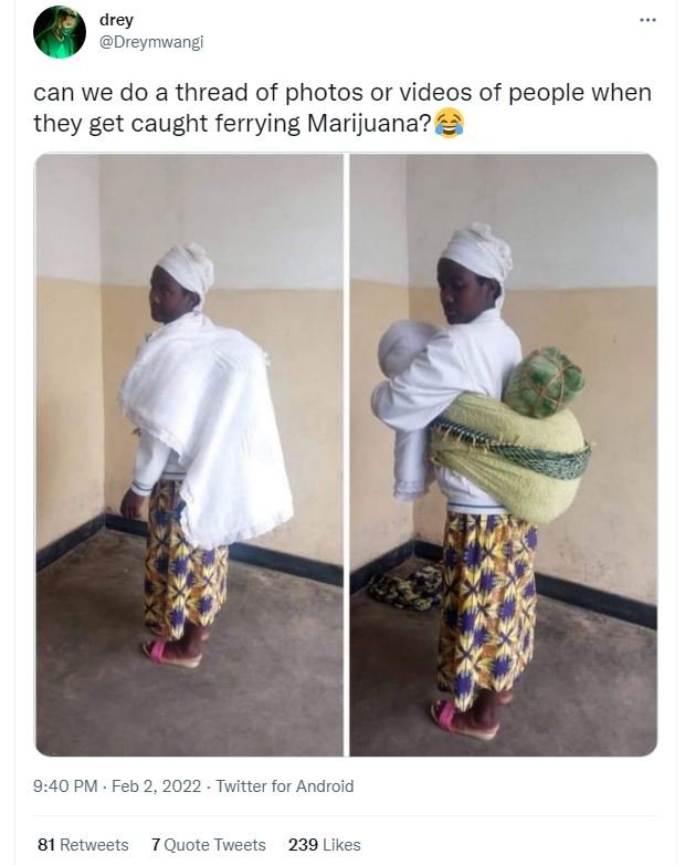 drey Dreymwangi can we do a thread of photos or videos of people when they get c