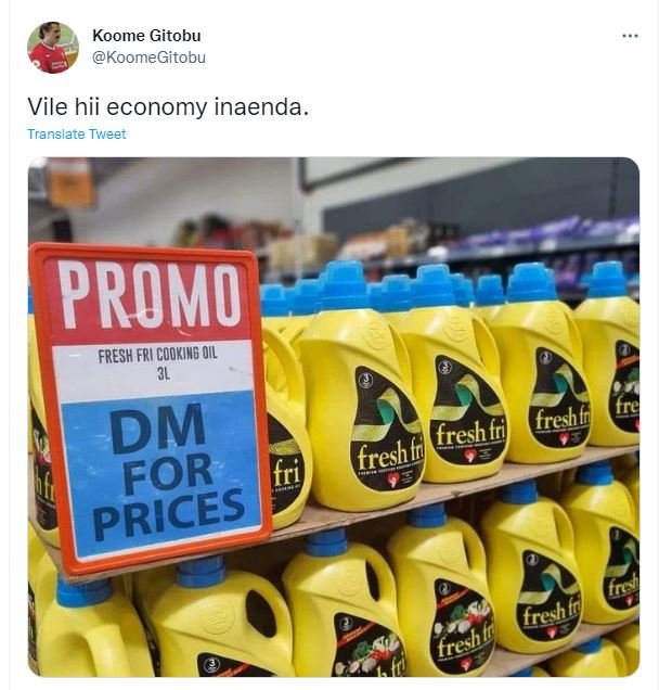 Koome gitobu koomegitobu vile hii economy inaenda translate tweer promo fresh fr