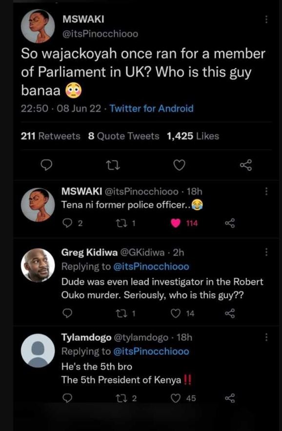 Mswaki itspinocchiooo so wajackoyah once ran for a member of parliament in uk? w