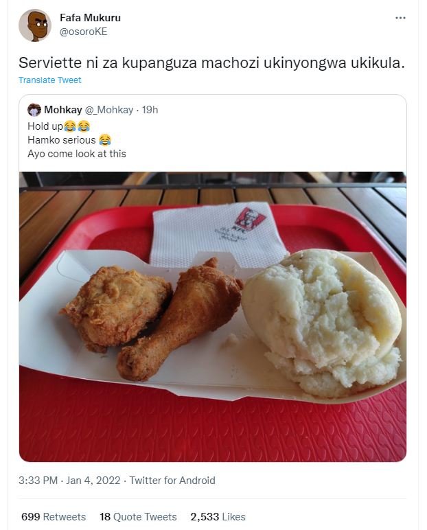 Fafa Mukuru osoroKE Serviette ni za kupanguza machozi ukinyongwa ukikula Transla