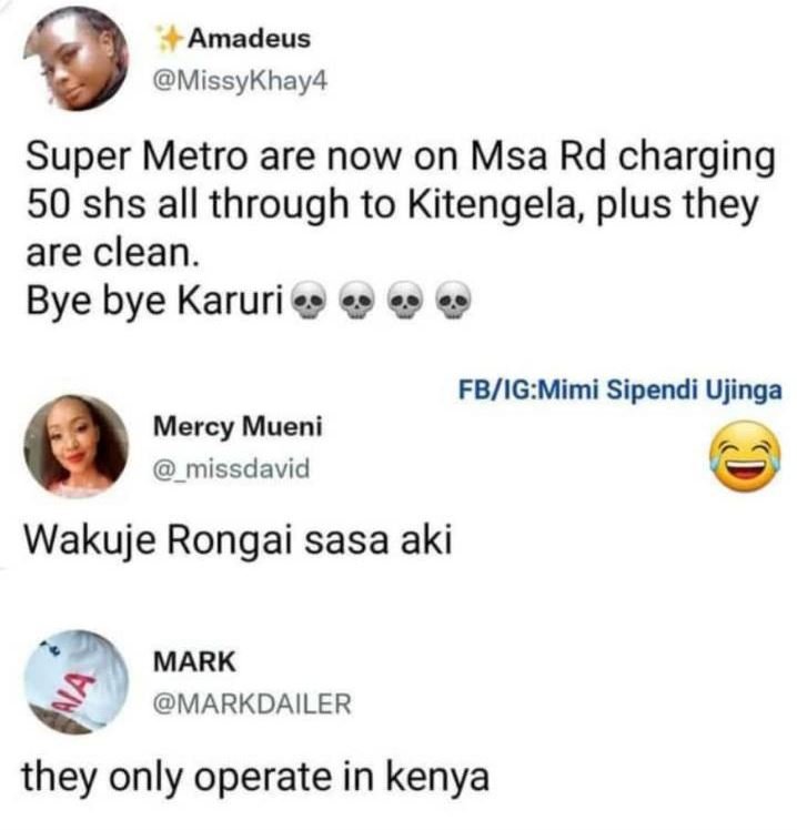 Amadeus missykhay4 super metro are now on msa rd charging 50 shs all through to