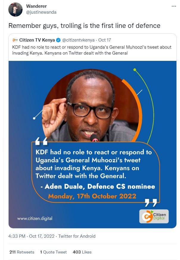 Wanderer justinewanda remember guys, trolling is the first line of defence citiz