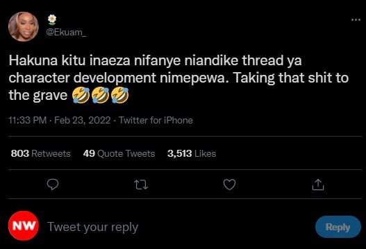 Ekuam _ Hakuna kitu inaeza nifanye niandike thread ya character development nime