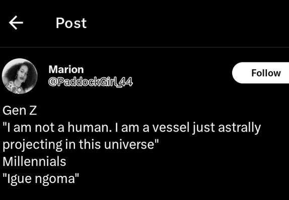 Post marion paddockgirlga follow gen z am not a human. am avessel just astrally