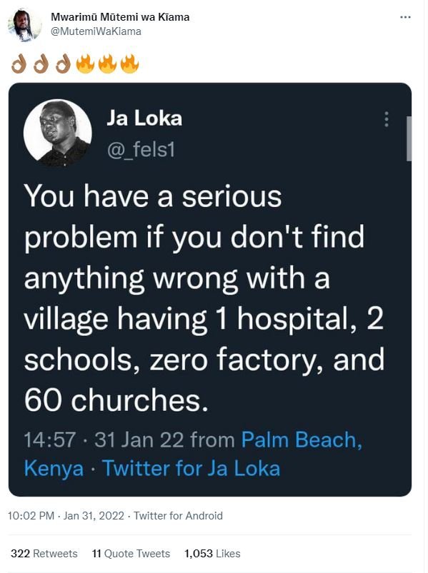 Mwarimu Mutemi wa Kiama MutemiWaKiama Ja Loka felsı You have a serious problem i