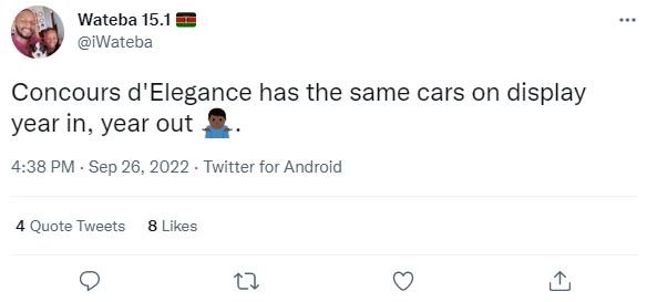 Wateba 15.1 iwateba concours d'elegance has the same cars on display year in, ye