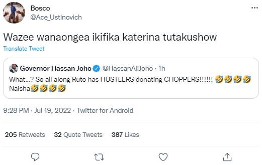 Bosco ace_ustinovich wazee wanaongea ikifika katerina tutakushow translate tweet