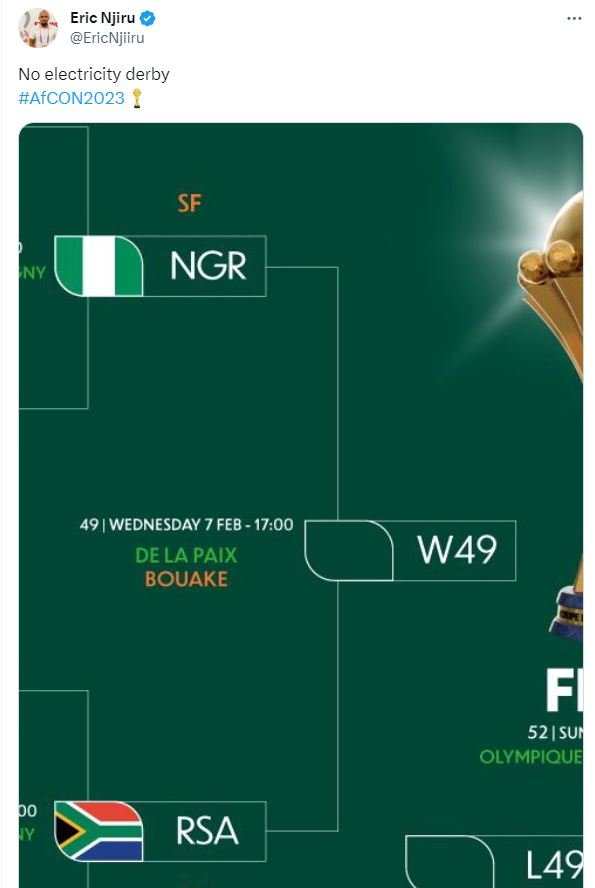 Eric njiru ericnjiiru no electricity derby afcon2023 sf ngr 49 wednesday 7 feb 1