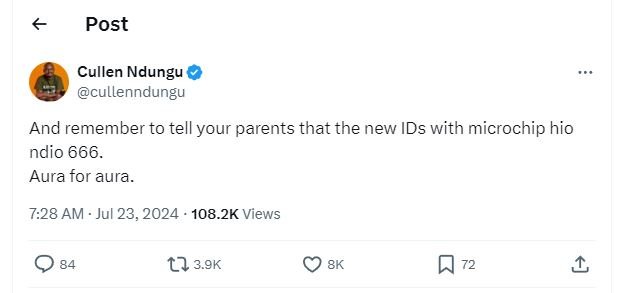 Post cullen ndungu cullenndungu and remember to tell your parents that the new i