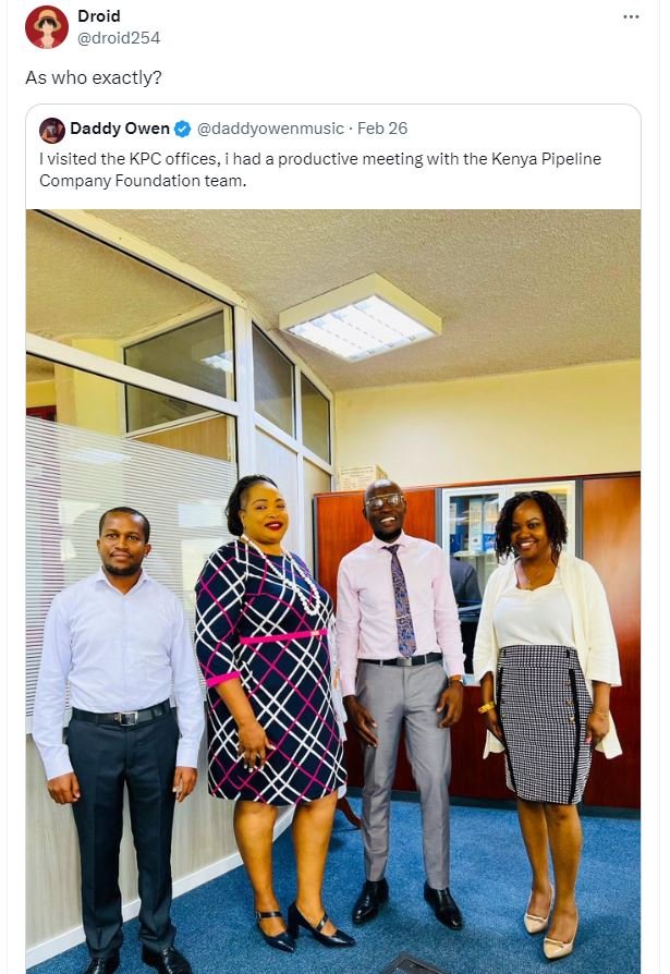 Droid droid254 as who exactly? daddy owen daddyowenmusic feb 26 ivisited the kpc