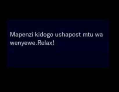Mapenzi kidogo ushapost mtu wa wenyewe Relaxl