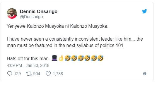 Dennis onsarigo donsarigo yenyewe kalonzo musyoka ni kalonzo musyoka have never