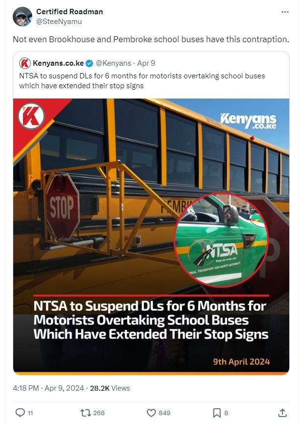 Certified roadman steenyamu not even brookhouse and pembroke school buses have t