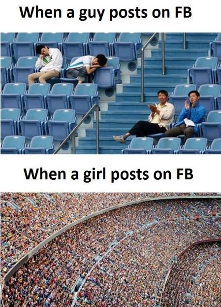 When a guy posts on fb when a girl posts on fb