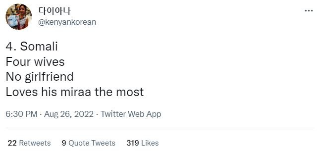 Ctolotlt kenyankorean somali four wives no girlfriend loves his miraa the most 6