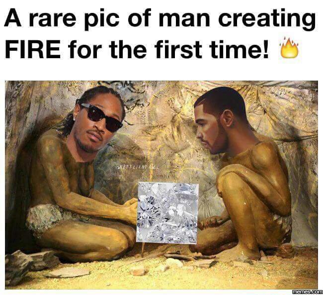 A rare pic of man creating fire for the first time!