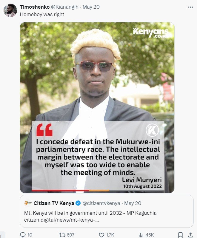 Timoshenko kianangih may 20 homeboy was right kenyęons gg concede defeat in the