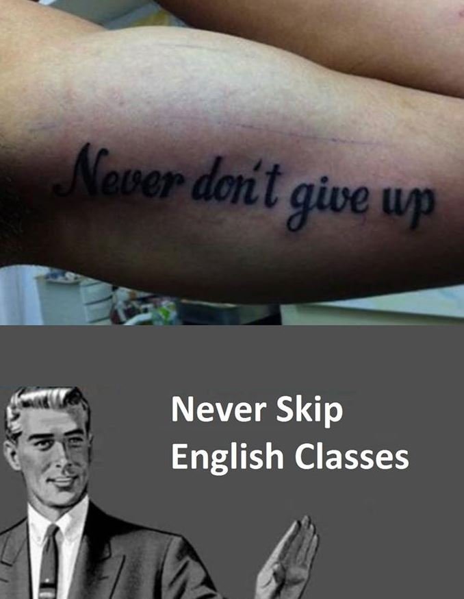 Noner dont give up never skip english classes