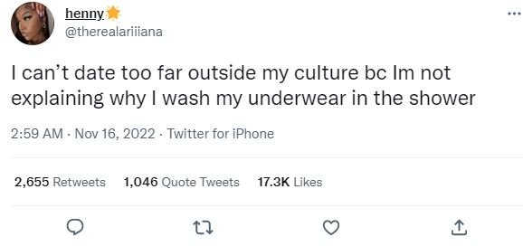 Henny therealariiiana can't date too far outside my culture bc im not explaining