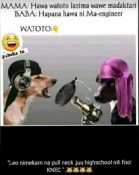 Mamla hawa watoto lazima wawc madaktari baba hapana hawa ni macnginccr watoto le