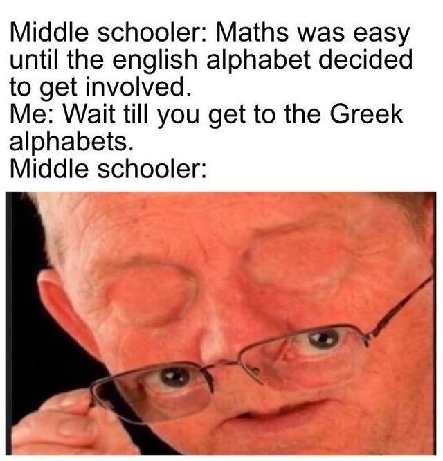 Middle schooler maths was easy until the english alphabet decided to get involve