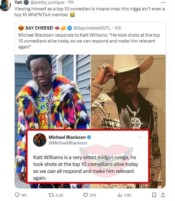 Yah pretty_yunique i1h viewing himself as a top 10 comedian is insane imao this