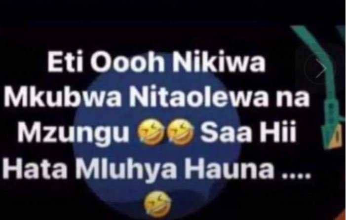 Eti oooh nikiwa mkubwa nitaolewa na mzungu saa hii hata mluhya hauna