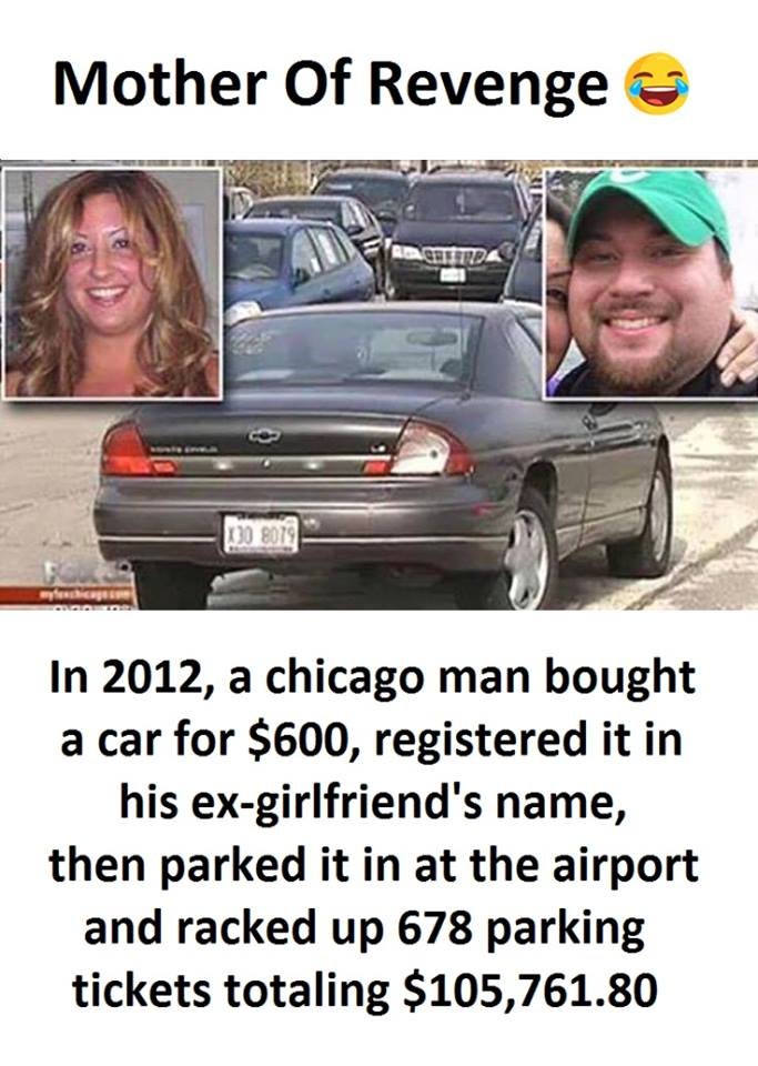 Mother of revenge in , a chicago man bought a car for 600, registered it in his